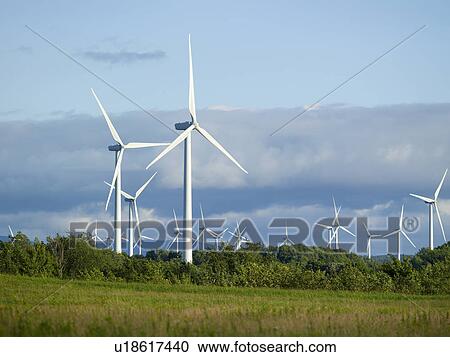 Stock Image - Wind turbines. Fotosearch