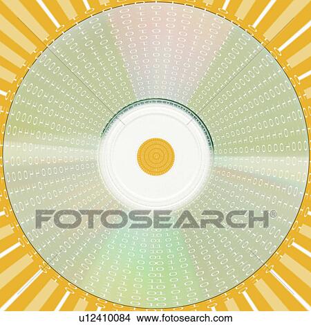 Picture - A CD collage with binary code. Fotosearch