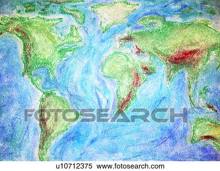 Stock Photography - A colorful hand drawn map. Fotosearch
