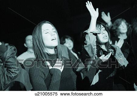 Stock Photography - A group of worshippers. Fotosearch