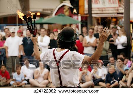 Stock Image - A street performer. Fotosearch