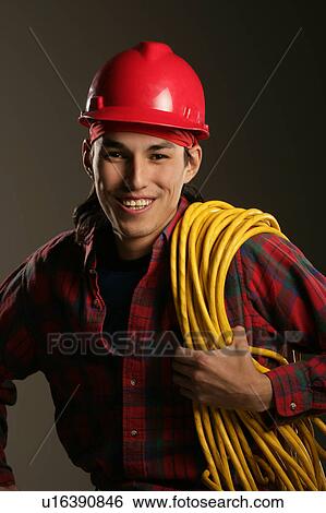 Stock Photograph - Aboriginal Electrician. Fotosearch