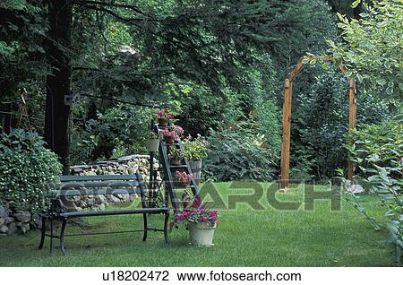 Stock Image - Beautiful garden scene. Fotosearch