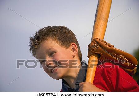 Stock Image - Boy with Baseball Bat. Fotosearch