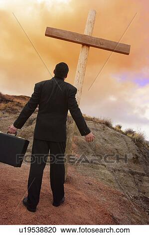 Businessman at cross View Large Photo Image Stock Image - Businessman at cross. Fotosearch