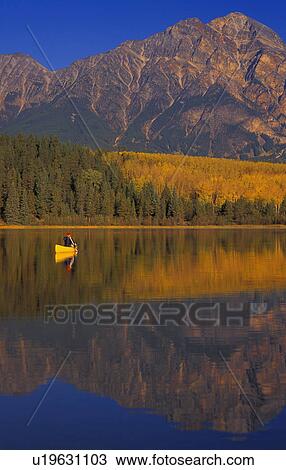 Canoeing on Patricia Lake Pyramid Mountain Jasper National Park Alberta Canada View Large Photo Image Stock Image - Canoeing on Patricia Lake Pyramid Mountain Jasper National Park Alberta Canada. Fotosearch