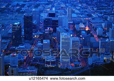 Picture - City at dusk. Fotosearch