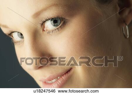Close up of a beautiful face View Large Photo Image Stock Photograph - Close up of a beautiful face. Fotosearch