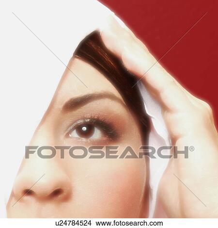 Picture - Close-up of partial face of woman. Fotosearch