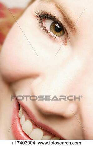 Picture - Close up of partial female face. Fotosearch
