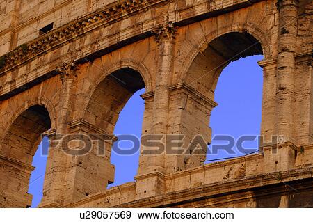 Stock Photo - Close-up of the Coliseum Rome Italy. Fotosearch