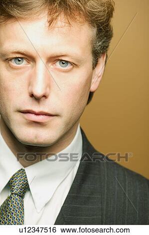 Stock Photograph - Closeup of a man's face. Fotosearch