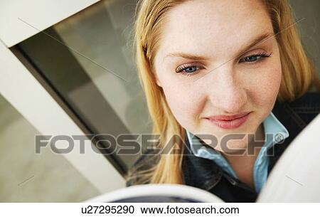 Stock Image - Closeup of woman's face. Fotosearch