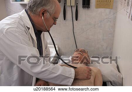 Picture - Doctor examining patient. Fotosearch