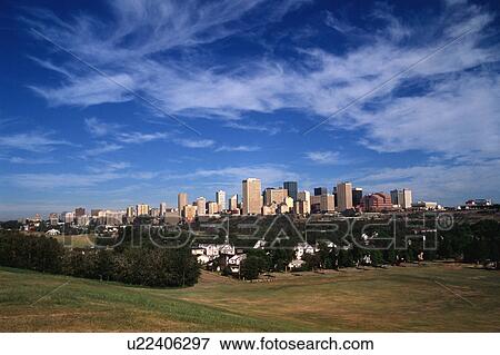 Edmonton downtown core with houses in foreground View Large Photo Image Stock Photo - Edmonton downtown core with houses in foreground. Fotosearch