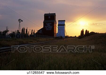 Stock Photo - Elevators at Sunset. Fotosearch