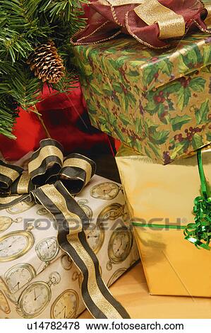 Gifts at Christmas View Large Photo Image Stock Photo - Gifts at Christmas. Fotosearch