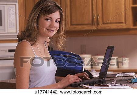 Girl with laptop View Large Photo Image Stock Image - Girl with laptop. Fotosearch