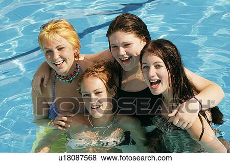 Stock Photo - Group in pool. Fotosearch