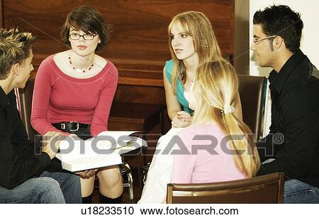 Group of teens studying View Large Photo Image Stock Image - Group of teens studying. Fotosearch
