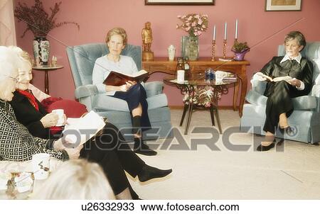 Stock Image - Group of women studying Bible. Fotosearch