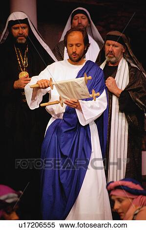 Stock Photography - Jesus reads from the scroll. Fotosearch
