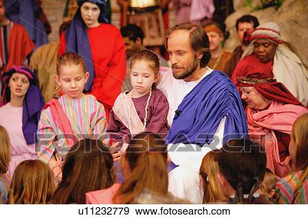 Jesus with children View Large Photo Image Stock Photo - Jesus with children. Fotosearch