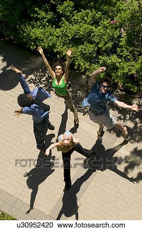 Stock Image - Jumping for joy. Fotosearch