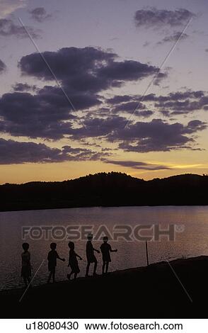 Stock Image - Lake at dusk. Fotosearch