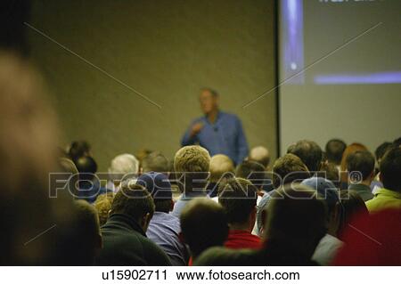 Stock Image - Leader speaking to a crowd. Fotosearch