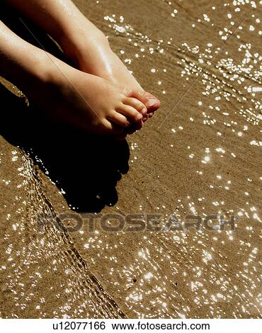 Stock Photograph - Legs and feet in the shallows. Fotosearch