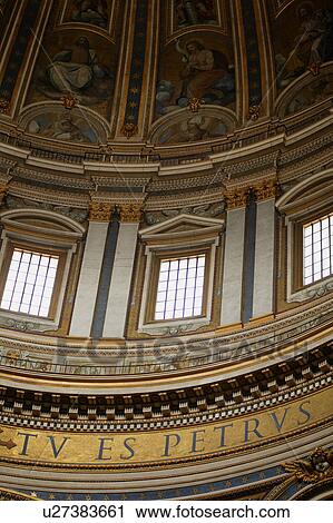 Looking Up at Dome in St. Peter's Basilica Vatican City Rome Italy View Large Photo Image Stock Image - Looking Up at Dome in St. Peter's Basilica Vatican City Rome Italy . Fotosearch