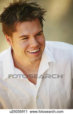 Stock Image - Man smiles. Fotosearch