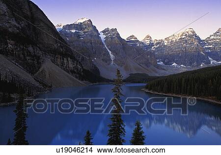 Moraine Lake and Wenkchemna Range Banff National Park Alberta Canada View Large Photo Image Picture - Moraine Lake and Wenkchemna Range Banff National Park Alberta Canada . Fotosearch