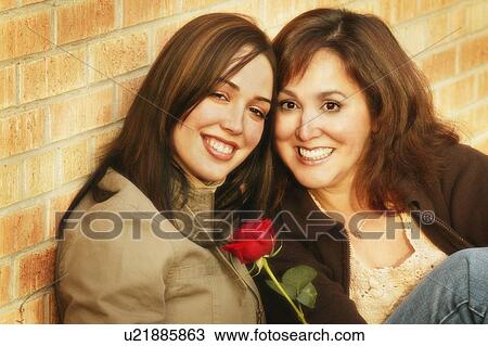 Stock Image - Mother and daughter portrait. Fotosearch