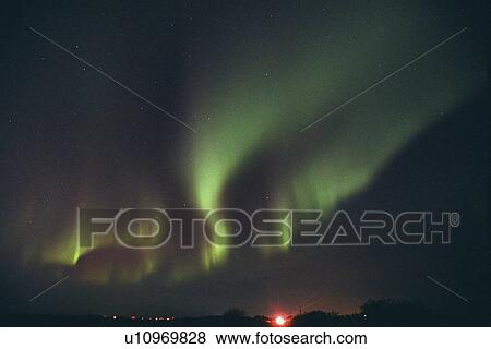 Stock Photo - Northern lights Alberta Canada. Fotosearch