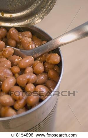 Open can of beans View Large Photo Image Stock Photograph - Open can of beans. Fotosearch