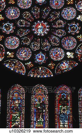 Stock Photo - Ornate stained glass windows. Fotosearch