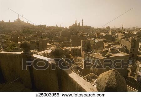 Stock Photograph - Overview of Old Cairo Egypt. Fotosearch