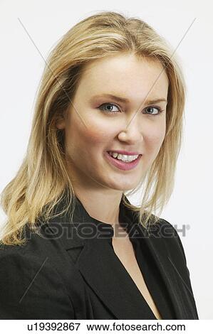 Portrait of a blond woman View Large Photo Image Stock Photo - Portrait of a blond woman. Fotosearch