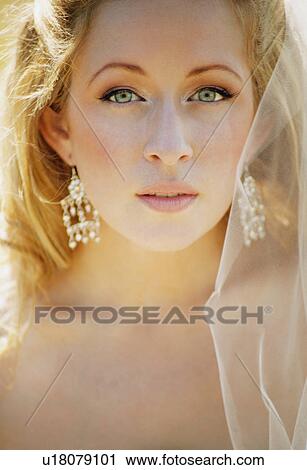 Stock Image - Portrait of a bride. Fotosearch