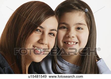 Portrait of two girls View Large Photo Image Stock Photo - Portrait of two girls. Fotosearch