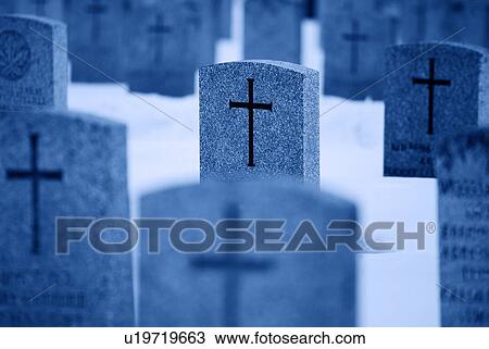 Stock Image - Rows of war graves. Fotosearch
