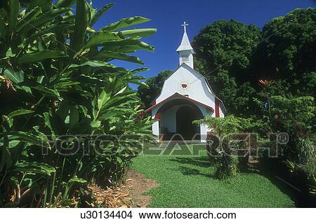 Picture - Rural white church. Fotosearch