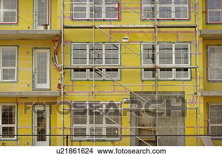Scaffolding outside a building View Large Photo Image Picture - Scaffolding outside a building. Fotosearch