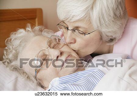 Senior gets a kiss View Large Photo Image Stock Photography - Senior gets a kiss. Fotosearch