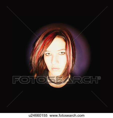 Stock Photography - Serious teenage girl portrait. Fotosearch