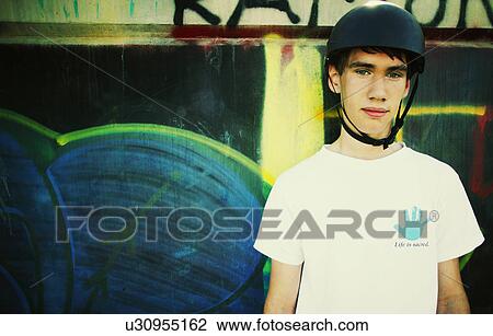 Stock Image - Skater portrait. Fotosearch