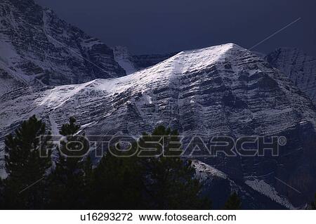 Snow capped mountain Jasper National Park Alberta View Large Photo Image Stock Image - Snow capped mountain Jasper National Park Alberta. Fotosearch