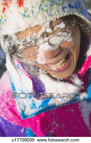 Snow in the face View Large Photo Image Stock Photo - Snow in the face. Fotosearch